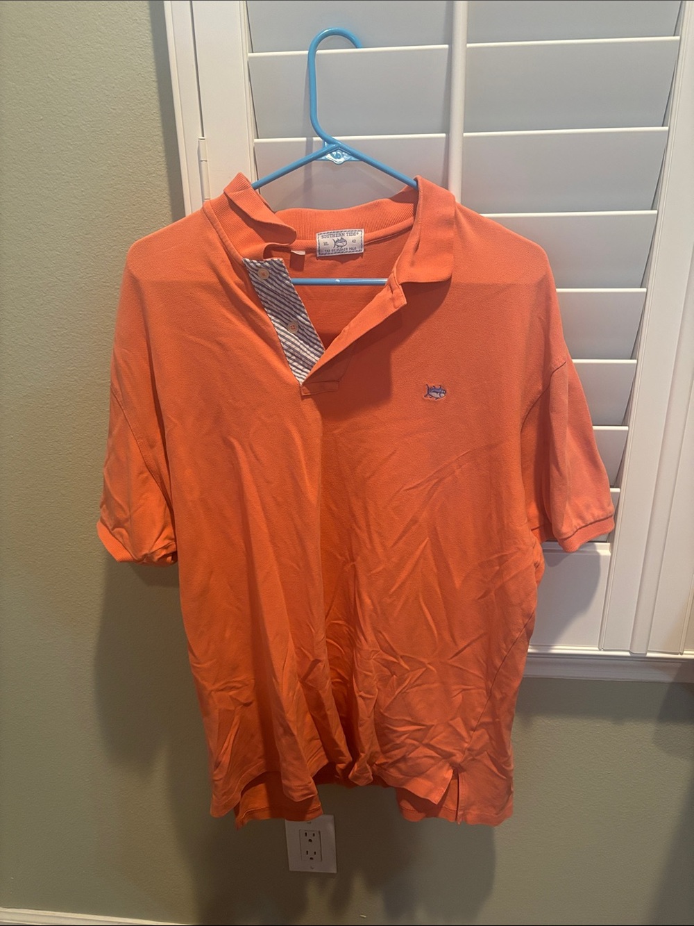 Southern Tide Men's Bright Orange Polo with Subtle Logo